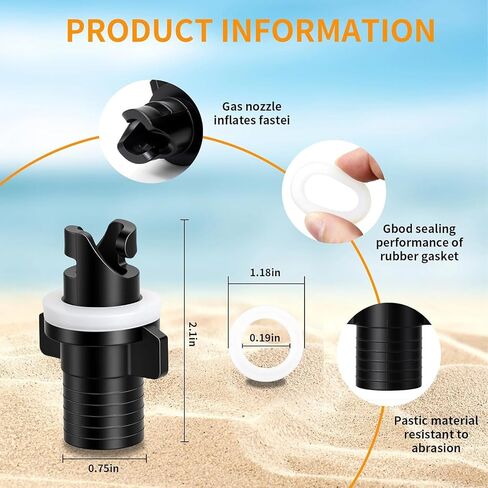 Air Valve Adapter H-R Hose Adapter Paddle Board Air Pump Adapter HR Valve Adapter for Halkey-Roberts Inflatable Boat Kayak Accessories in Kuwait
