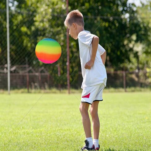 3 قطع من كرات الملعب مع مضخة هواء إضافية، كرات مطاطية قابلة للنفخ مقاس 8.5 بوصة للأطفال والكبار، كرات كيك بول بدون لسعة للأطفال، ألعاب الكرة في صالة الألعاب الرياضية، المخيمات، تمارين اليوجا، داخلي وخارجي، قوس قزح. in Kuwait