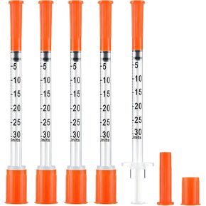 100 Pack 0.3ml 30G 1/2 Inch (13mm), Individually Wrapped Disposable, Lab Supplies, 0.3ml / 0.3cc in Kuwait