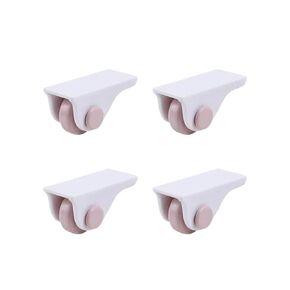 4/8pcs Stickable Wheels Household Furniture Casters Storage Box Rollers Trash Can Rollers Storage Box Basket Moving Small Wheels(4pcs Pink) in Kuwait