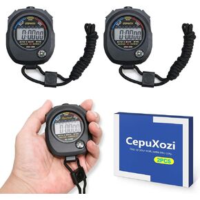 2 Pack Digital Stopwatch Timer, Large Display Stop Watch with Date Alarm, 1/100s Accuracy Stopwatches for Coaches, Kids Sports, Referee & Fitness Training in Saudi Arabia