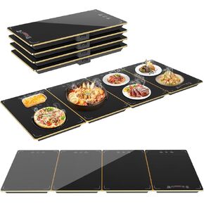 Modular Food Warming Tray, 33"x15" Electric Buffet Warmer with 9 Temps & 24H Timer, Heat-Resistant Glass Top, Stackable Countertop Keeping Mat for Parties & Family Dinners in Kuwait