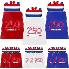 Konohan 12 Pack 250th Anniversary Cowbells Bulk, Patriotic Noise Makers in Red White Blue, Metal Spirit Easier to Hold Loud Noise Makers for Patriotic Events Parades 4th of July Independence Day in Kuwait
