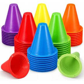 Unittype 60 Pack Mini Cones for Sports Training, 3.15 Inch Training Marker Cones for Kids Indoor Outdoor Agility Drill Soccer Roller Skating Dance Practice Obstacle Courses, 6 Bright Colors in Kuwait
