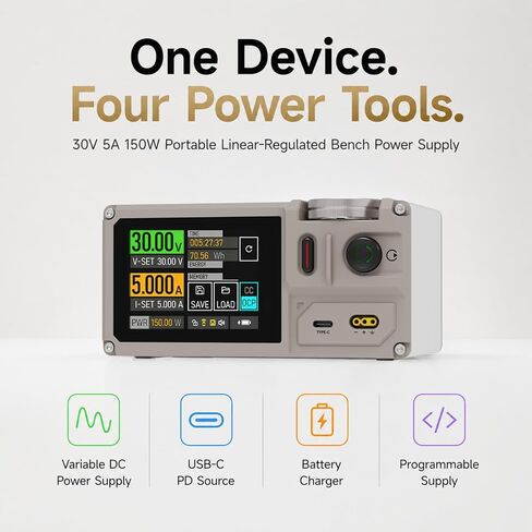 ISDT MP305B Portable Bench DC Power Supply Linear Regulated, Ultra Small 150W Power Station Variable Adjustable with Color Touch Screen, Compact Universal Battery Charger in Kuwait