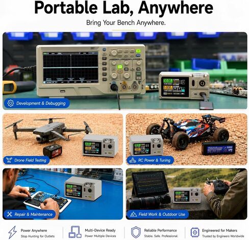 ISDT MP305B Portable Bench DC Power Supply Linear Regulated, Ultra Small 150W Power Station Variable Adjustable with Color Touch Screen, Compact Universal Battery Charger in Kuwait