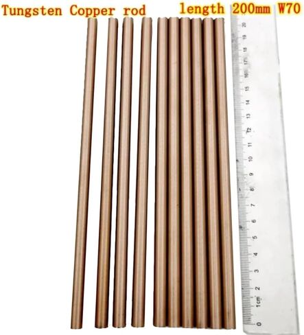 1Pcs W70 Tungsten Copper Bar 1mm 1.5mm 2mm-10mm Diameter Tungsten Copper Alloy Good Electric Spark Put Electric Rod Length 200mm(9mm x 200mm) in Kuwait