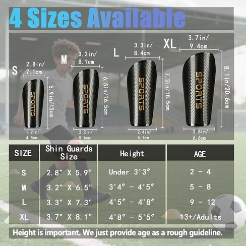 Soccer Shin Guards for Kids, Boys, Girls, Youth 3-16 Years Old & Adults, Women - Includes Optimized Pocketed Shin Guard Sleeves & Grip Socks Soccer in Kuwait