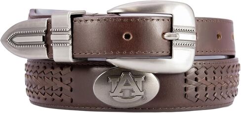 NCAA Auburn Tigers Full Grain Leather Braided Concho Belt in Kuwait