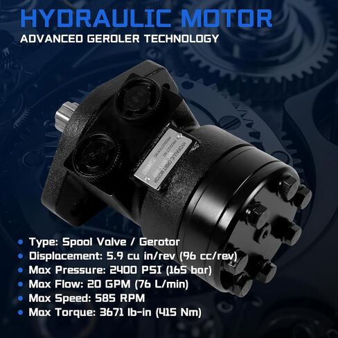 101-1083-009 Hydraulic Motor Replacement for Char-Lynn H Series, 2-Bolt SAE-A Mount SAE 6B Splined Shaft SAE O-Ring Ports, Low Speed High Torque for Construction Agricultural Machinery in Kuwait