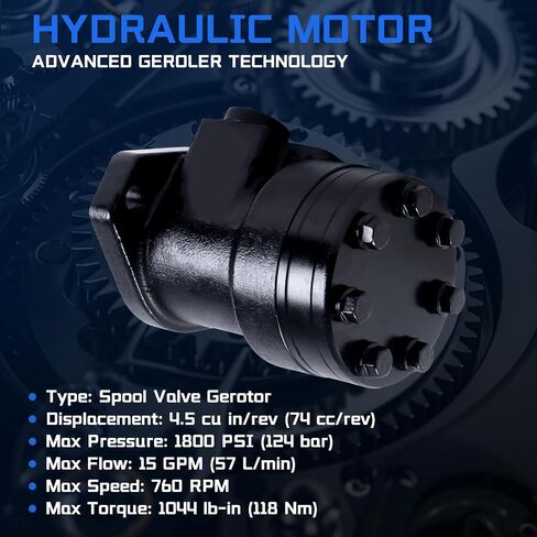 101-1026-009 Hydraulic Motor Replacement for Char-Lynn Eaton H Series, 4.5 cu in/rev Displacement, 1 Inch Straight Shaft 2-Bolt SAE-A Mount 760 RPM 1800 PSI in Kuwait