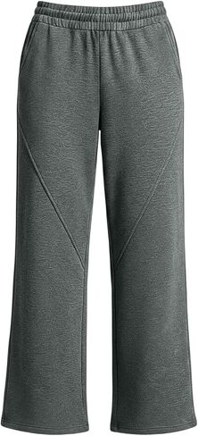 Straight Leg Sweatpants Women Elastic Waist Soft Casual Pants with Pockets in Kuwait