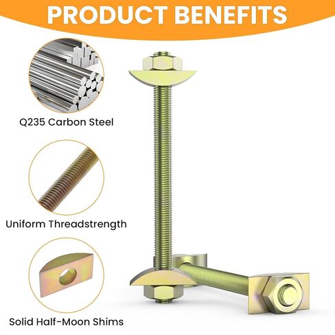 4 مجموعات من مسامير توصيل كونترتوب M8x100mm، مجموعات تثبيت الأثاث، موصلات وصلة سحب مع فواصل نصف قمر لكتلة الجزار، إطار السرير، مجموعة خزانة الملابس in Kuwait