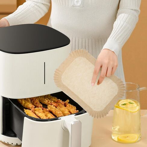 200pcs Air Fryer Paper: 9.8x6.9" Disposable Paper liner - Non-Stick Rectangular Basket liner - High-Temp Resistant Air Fryer/Oven Accessories in Kuwait