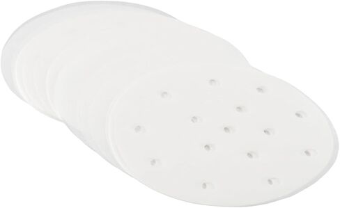 100PCS Round Perforated Steamer Paper Liners for Air Fryer & Steamer, Non-Stick Pulp Food Tray Inserts, Disposable Cooking Parchment Sheets(4 inch) in Kuwait