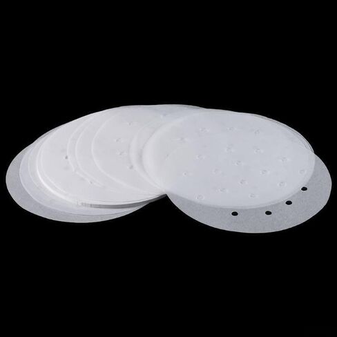 100PCS Round Perforated Steamer Paper Liners for Air Fryer & Steamer, Non-Stick Pulp Food Tray Inserts, Disposable Cooking Parchment Sheets(4 inch) in Kuwait