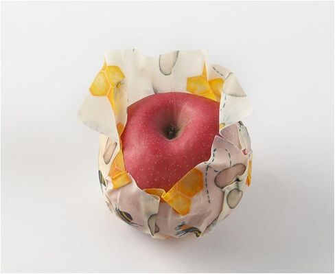 Reusable Beeswax Food Wraps for Fruits, Organic Cotton Beeswax Wrap Set, Zero Waste Eco-Friendly Alternative to Plastic Wrap, BPA-Free, for Fruit, Vegetable, Bowl Cover (3 Pack: S/M/L) in Kuwait