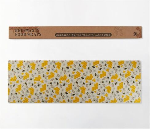 Reusable Beeswax Food Wraps for Fruits, Organic Cotton Beeswax Wrap Set, Zero Waste Eco-Friendly Alternative to Plastic Wrap, BPA-Free, for Fruit, Vegetable, Bowl Cover (3 Pack: S/M/L) in Kuwait