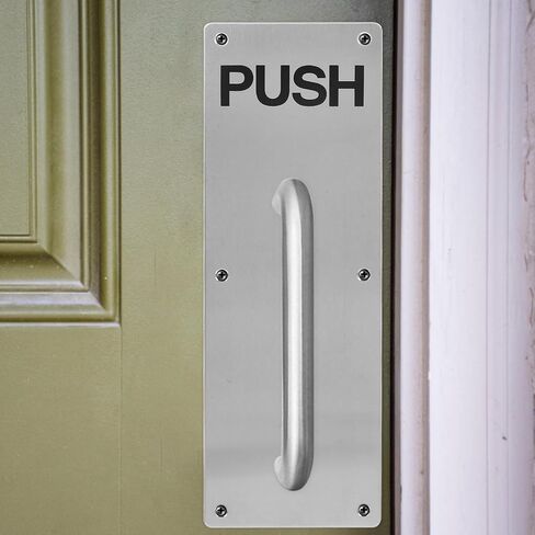 SOLUSTRE Stainless Steel Push Plate Door Kick Plate 304 Grade 100x300x1.5mm Fireproof for Commercial and Residential Use in Kuwait
