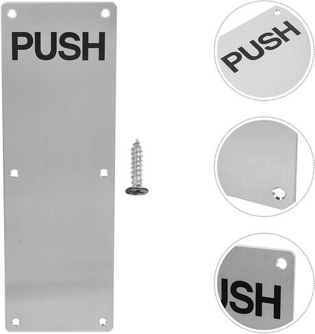 SOLUSTRE Stainless Steel Push Plate Door Kick Plate 304 Grade 100x300x1.5mm Fireproof for Commercial and Residential Use in Kuwait