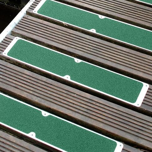 Flat Anti-Slip Plate – 4.5" x 25", Green Grit, Aluminum Base, Heavy-Duty Step Safety Plate, Weatherproof, OSHA, NFSI & CoF Compliant in Kuwait