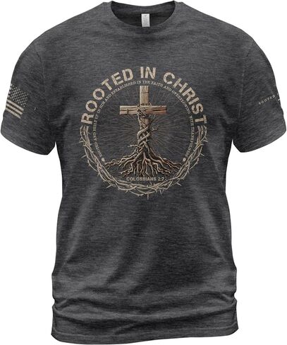 Rooted in Christ Shirt, Jesus Shirts for Men, Christian Shirts for Men, Christian Tshirts 2 in Saudi Arabia