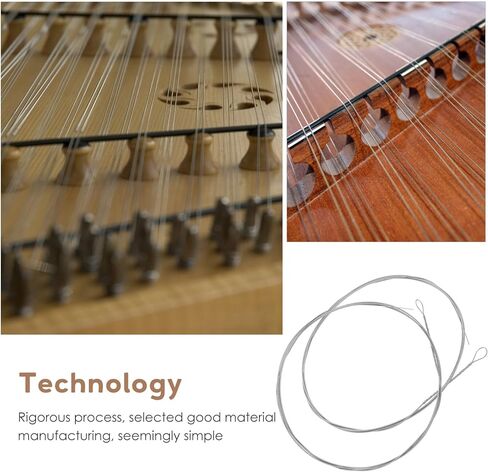 LIOOBO 2Pcs Dulcimer Steel Strings Replacement Instrument Parts Steel Wire for Dulcimer Players and Beginners Music Accessories Repairing in Kuwait