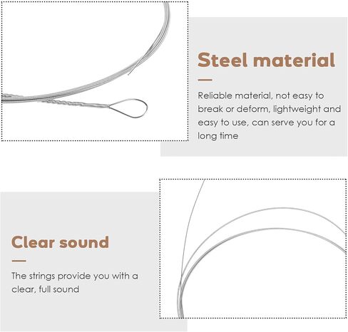 LIOOBO 2Pcs Dulcimer Steel Strings Replacement Instrument Parts Steel Wire for Dulcimer Players and Beginners Music Accessories Repairing in Kuwait