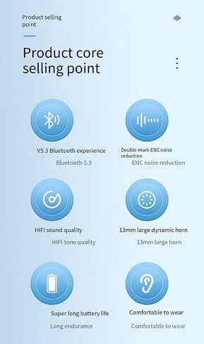 Sports in-Earphone Earbuds ENC Call Noise Cancellation IPX5 Waterproof 48 Hours Battery Life with Charging Compartment Wireless Bluetooth 5.3 Headphones for Sport Fitness,Black in Kuwait