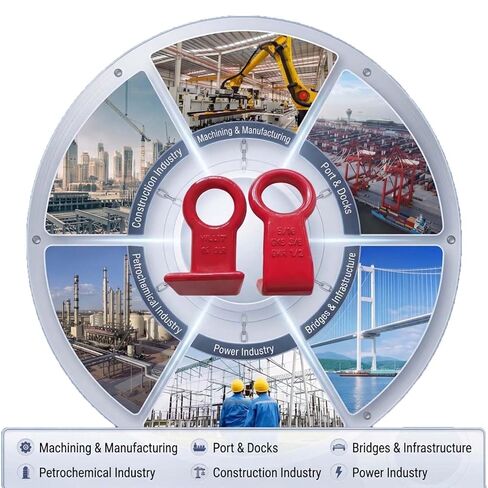 2 Pack Forged Bevel Bucket Hook - Lifting Ring Eye Steel Plate Shovel/J/Container/Pipe Pile Hook for Rigging & Heavy - Duty Handling (1T/2205LB) in Kuwait