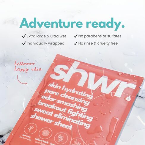 Shower Sheet Body Wipes, Individually Wrapped, Extra Large 12"x12", Pack of 10, for Gym Bag or Day Pack in Kuwait