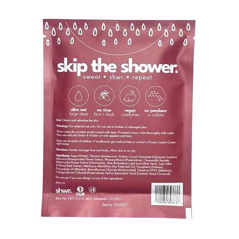 Shower Sheet Body Wipes, Individually Wrapped, Extra Large 12"x12", Pack of 10, for Gym Bag or Day Pack in Kuwait