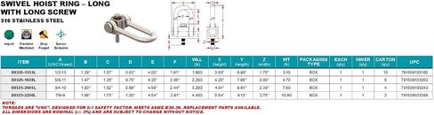 رافعة دوارة غير قابلة للصدأ 1/2 "برغي 5/8" تكبل طويل (S0325-1333L) in Kuwait