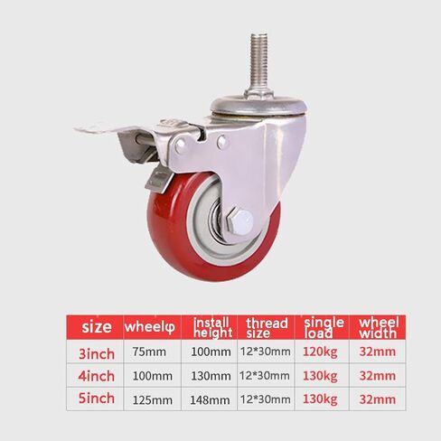 High-Performance M12 Cs 25''/75mm/100mm/125mm 360-480kg Load Capacity Silent Nylon & Polyurethane Wheels for Furniture & Industrial Transport in Kuwait