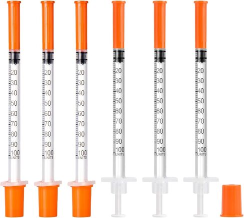 U-100 1ml/cc Syringe, 31G 5/16" (8mm) Disposable Syringes, Individually Wrapped Lab Supplies, Pack of 100 in Kuwait