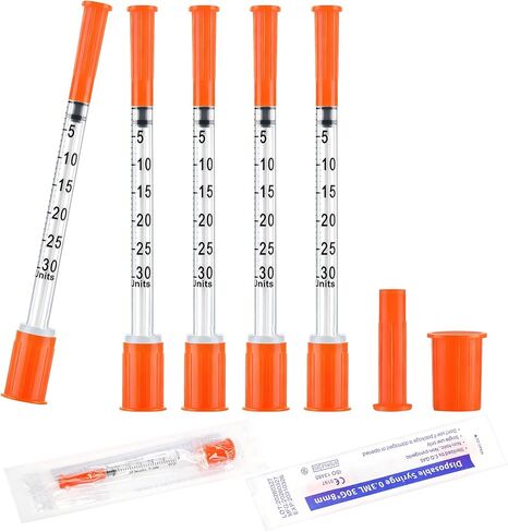 100 Pack 0.3ml 30G 5/16 Inch (8mm), Individually Wrapped Disposable, Lab Supplies, 0.3ml / 0.3cc in Kuwait