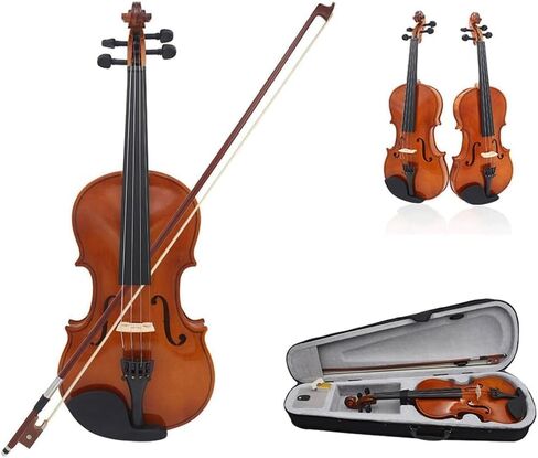 Violin solid wood acoustic natural color violin case in Saudi Arabia