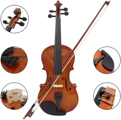 Violin solid wood acoustic natural color violin case in Saudi Arabia