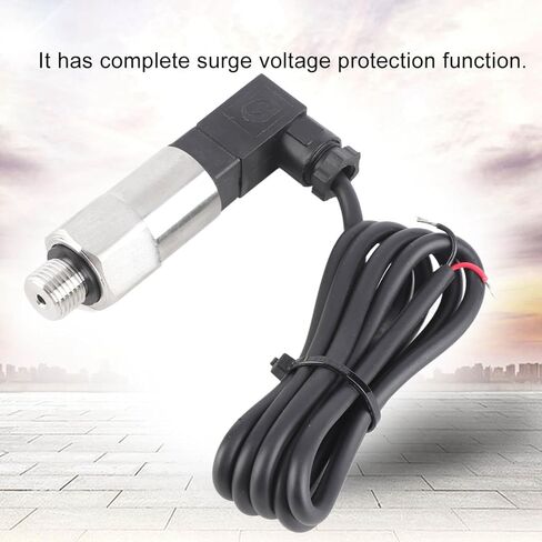 Pressure Transducer, G1/4in Thread Silicon Pressure Transmitter Transducer, Sensitive Pressure Sensor 4‑20mA Output with 100cm Wire for Water Gas Oil (0-1MPA, 8-32V) in Kuwait