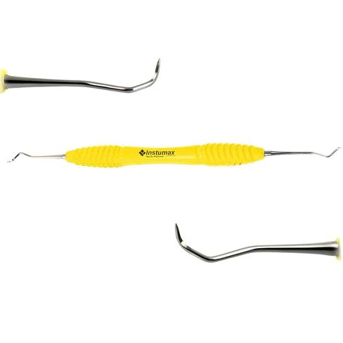 10-Piece Dental Sickle Scaler Set 204S Yellow Silicone Ring Handles, Autoclavable – Supragingival Scaling Instruments for Posterior Teeth, Fine Point Tips in Kuwait