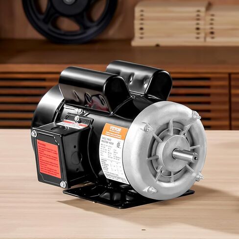 VEVOR 1.5HP Electric Motor 3450 RPM, AC 115V/230V, 56 Frame, Air Compressor Motor Single Phase, 5/8" Keyed Shaft, CW/CCW Rotation for Agricultural Machinery and General Equipment in Kuwait