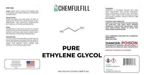 Chemfulfill إيثيلين جلايكول - EG عالي النقاء (5 جالون (640 أونصة سائلة)) in Kuwait