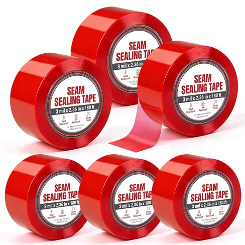 Treela 6 Rolls Construction Seaming Tape 2.4 in x 180 ft Epoxy Resin Tape Red Sheathing High Temperature Vapor Barrier Tapes for House Wrap Crafts Electronic Heating Foam Board River Tables in Kuwait