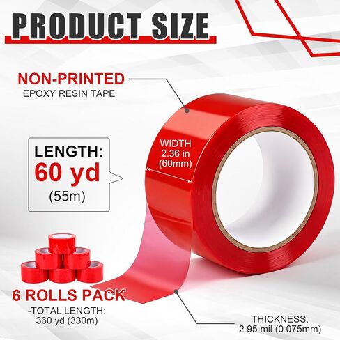Treela 6 Rolls Construction Seaming Tape 2.4 in x 180 ft Epoxy Resin Tape Red Sheathing High Temperature Vapor Barrier Tapes for House Wrap Crafts Electronic Heating Foam Board River Tables in Kuwait