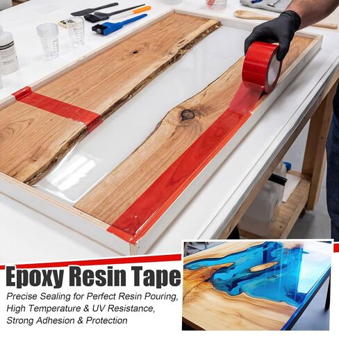Treela 6 Rolls Construction Seaming Tape 2.4 in x 180 ft Epoxy Resin Tape Red Sheathing High Temperature Vapor Barrier Tapes for House Wrap Crafts Electronic Heating Foam Board River Tables in Kuwait