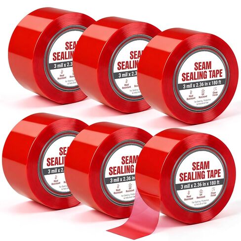 Treela 6 Rolls Construction Seaming Tape 2.4 in x 180 ft Epoxy Resin Tape Red Sheathing High Temperature Vapor Barrier Tapes for House Wrap Crafts Electronic Heating Foam Board River Tables in Kuwait