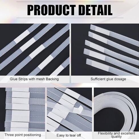 CRASPIRE 45Pcs 6mm Wide Thermal Glue Strips for Books Repair Bookbinding Mesh Backing EVA Hot Melt Adhesive Three Point Positioning Office Documents Paper Paperback for Pictures Crafts Albums in Kuwait