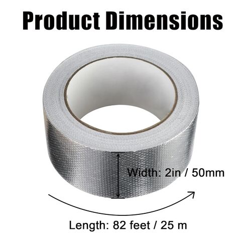 Aluminum Foil Tape 2 inch x 82 ft, Aluminum Fiberglass HVAC Tape, Self-Adhesive Heat Resistant Foil Tape for Ductwork, Dryer Vent, AC, Pipe Sealing & Patching (Silver) in Kuwait