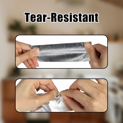 Aluminum Foil Tape 2 inch x 82 ft, Aluminum Fiberglass HVAC Tape, Self-Adhesive Heat Resistant Foil Tape for Ductwork, Dryer Vent, AC, Pipe Sealing & Patching (Silver) in Kuwait