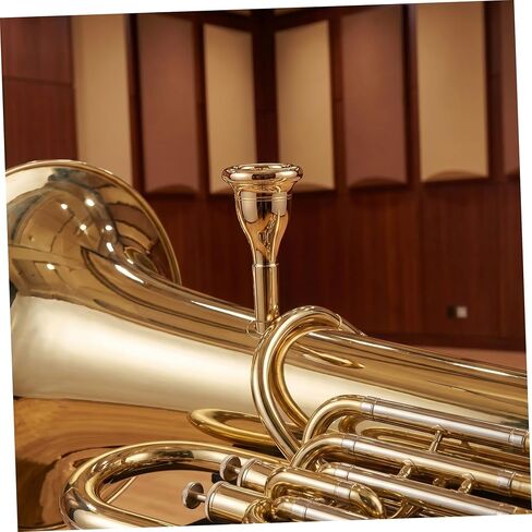 BESPORTBLE Delicate Brass Tuba Mouthpiece 13.3mm Cnc Plated Gold Tuba Replacement Accessory for Brass Instruments Suitable for Beginner and Professional Players in Kuwait